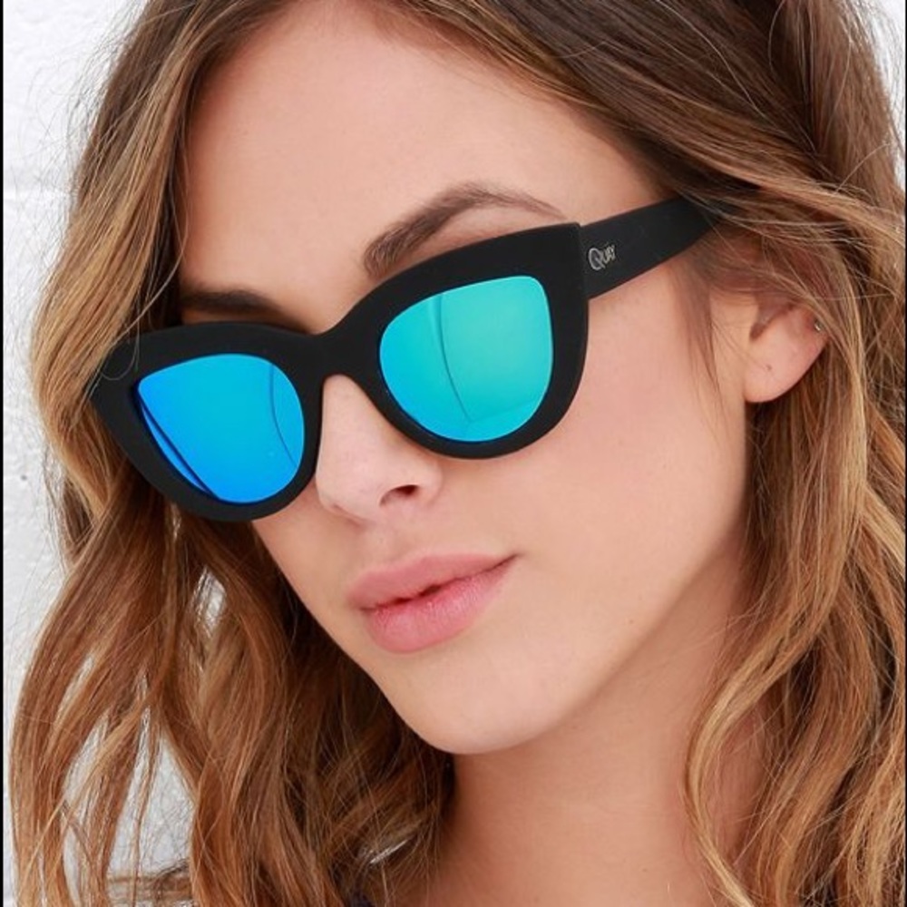 QUAY Blue and Black Cat Sunnies